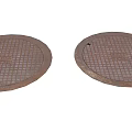 Sturdy Circular Metal Manhole Covers With Grid Pattern For Urban Public Facilities 3d model