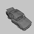 Old Rusty Car With Damaged Body And Open Hood Surrounded By Weeds On Black Background