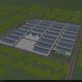 Large Scale Industrial Factory Complex With Multiple Buildings And Road Network Layout 3d model