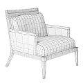 Modern Leisure Accent Chair With Wooden Frame Rattan Weave And Herringbone Pattern Cushion