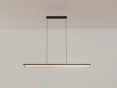 Modern Linear Pendant Light with Black Hanging Wires and Minimalist Design 3d model