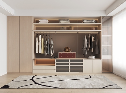 wardrobe open wardrobe door wardrobe combination 3d model