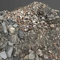 Pile Of Mixed Stones And Wood Construction Materials For Building Projects