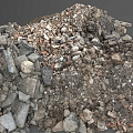 brick asphalt macadam building material stone stone slag gravel soil stone block concrete 3d model