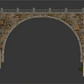 Classical Stone Arch Bridge Model With Ornate Railing And Stone Material 3d model