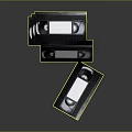 Open Black VHS Video Cassette Tapes With Plastic Cases On Dark Background