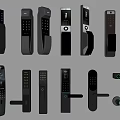 Modern Smart Door Handles With Various Designs And Security Features For Home Use 3d model