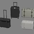Various Stylish Luggage Pieces Featuring Trolley and Handheld Hard Shell Suitcases in Gray and White