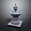 Elegant Stone Decorative Fountain With Two Tiered Bowl And Square Base