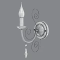 Elegant Gold Wall Lamp With Curved Metal Design And Crystal Pendant