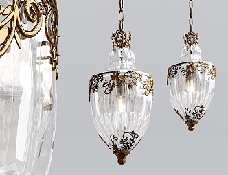 European Chandelier Glass Chandelier 3d model