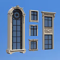 Various Decorative Window Designs With Ornate Frames And Architectural Details 3d model