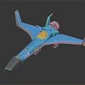 Blue Space Shuttle Model With Cockpit Wings And SHL Lettering On Fuselage