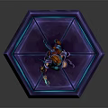 Fantasy Armored Character With Orange Hair Wielding Staff On Glowing Hexagonal Platform
