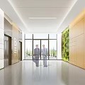 modern elevator hall elevator car 3d model