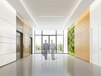 modern elevator hall elevator car 3d model