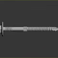 Metal Screw With Flat Head Threaded Shank And Sharp Tip On Reflective Surface 3d model