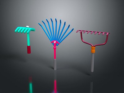 Modern rake garden rake iron rake nail rake 3d model