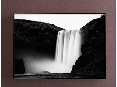 Modern Landscape Painting Black and White Landscape Waterfall Decorative Painting model