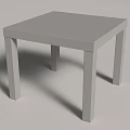 Square Gray Table With Simple Design And Four Straight Legs 3d model