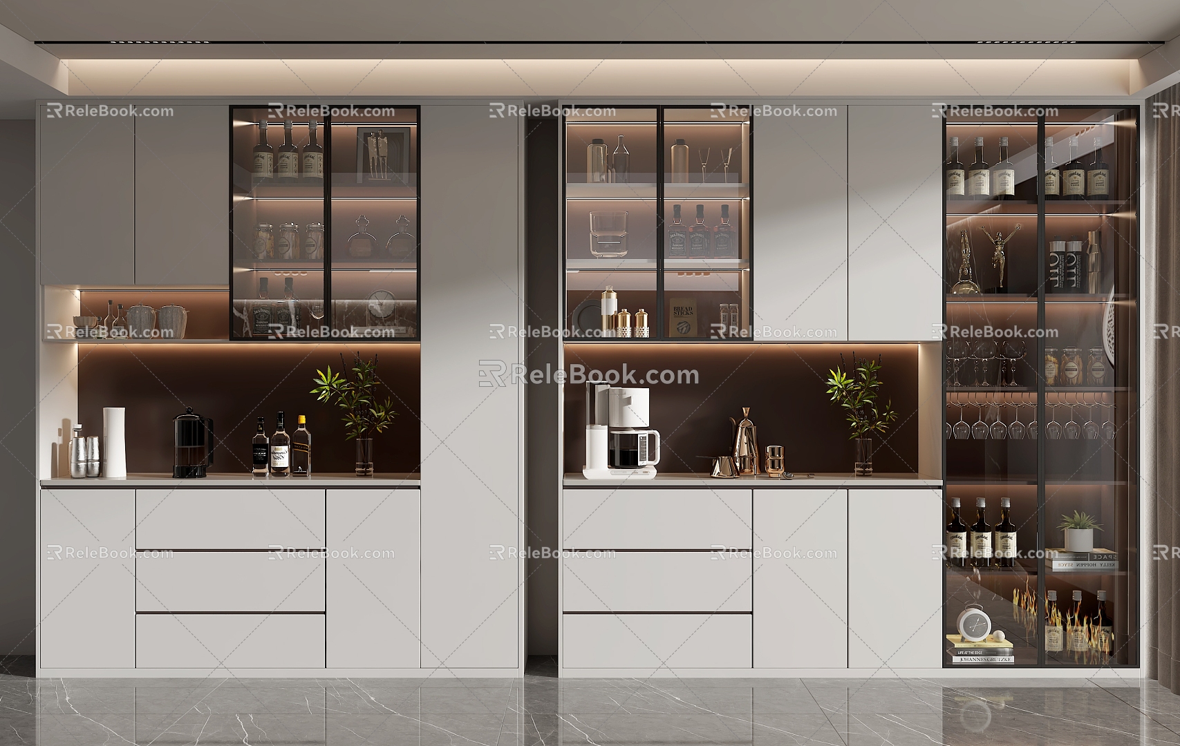 Modern Wine Cabinet 3d model