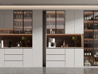 Modern Wine Cabinet 3d model