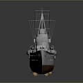 Detailed Military Warship Model With Scale Design And Naval Weapon Features