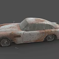 Rusty Old Vintage Classic Sports Car With Weathered Exterior Body Appearance