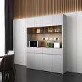 Modern Open Concept Kitchen Interior With Island Counter And Cabinets