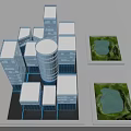 Sandbox Design With High Rise Building Models Parks And Lakes