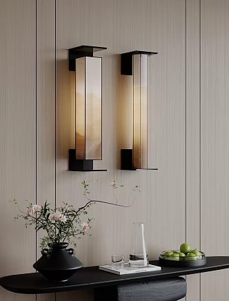 New Chinese Style Wall Lamp Vase Floral Ornaments Fruit Plate Ornaments 3d model