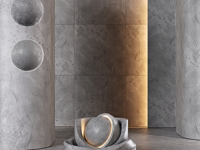 Modern wall texture cement 3d model