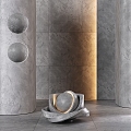 Modern wall texture cement 3d model