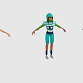 3D Football Player Models In Different Colored Uniforms With Number 10
