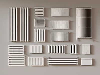 White Radiators With Different Designs For Home Interior Heating Solutions 3d model