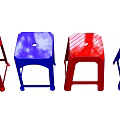 Plastic Leisure Chairs In Vibrant Blue Red Purple With Simple Design For Outdoor Casual Use