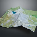 Detailed Terrain Model With Mountain Ranges Lakes And Green Vegetation Cover
