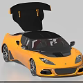 Yellow Sports Car With Open Scissor Doors Black Roof And Sleek Design Details