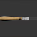 Wooden Handle Paint Brush With Black Bristles And Metal Ferrule