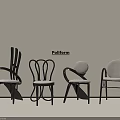 Poliform Modern Design Dining Chairs With Black Frame Light Upholstery Curved Lines And Round Backrests For Home Interior