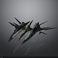 Futuristic Spacecraft With Aerodynamic Design And Green Glowing Accents For Space Exploration