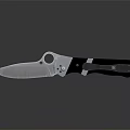 Sharp Silver Blade Folding Knife With Black Handle Circular Hole And Reflective Surface Design 3d model
