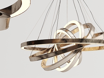 Modern chandelier metal ring chandelier 3d model