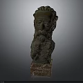 Albert Einstein Bronze Bust Sculpture With Detailed Beard And Marble Base