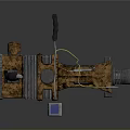 Mechanical Weapon 3D Model With Metal Components Wooden Parts Barrel And Grip Design