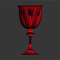 Stylish Red Glass Cup With Intricate Carved Patterns And Elegant Base