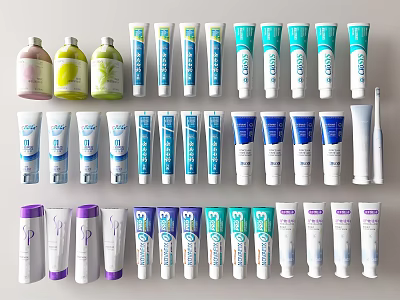 Essential Household Laundry And Daily Use Products With Various Bottles And Tubes 3d model