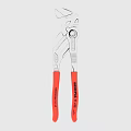 BAHCO 220-18 Adjustable Silver Pliers With Red Handles For Hardware Tools