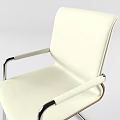 Modern Office Desk With Wooden Top White Legs And Light Colored Metal Leg Chairs
