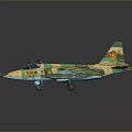Detailed Military Aircraft Model With Camouflage Paint And Weapon Attachments